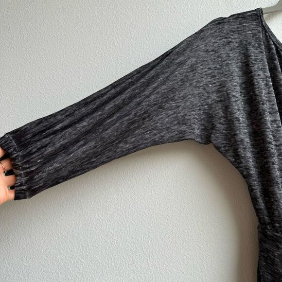 Free people Office Modest Gray Ruched Wrap Long Sleeve Classy Dress Size XS - Picture 4 of 7